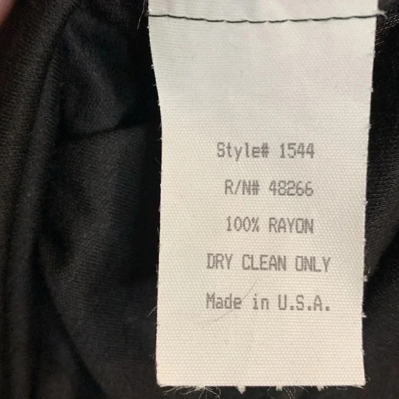 Platinum by Dorothy Schoelen Black Rayon Turtleneck top with wrist ties Small - Picture 12 of 12